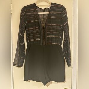 BCBGeneration Sheet Long sleeved romper stripe